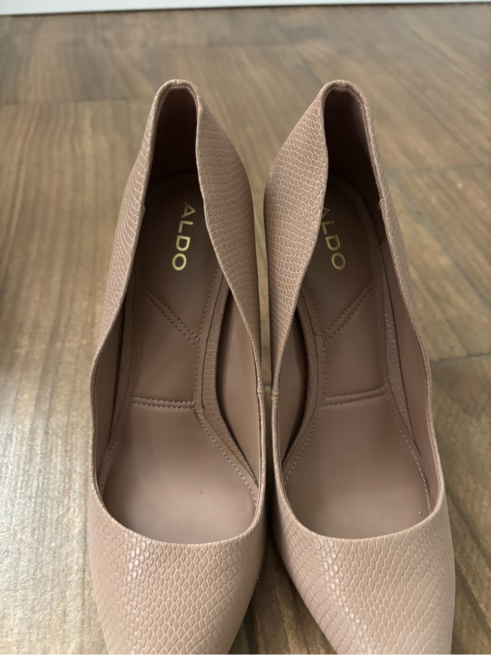 Aldo Textured Nude Pointed-Toe Stiletto Pumps - Picture 5 of 11